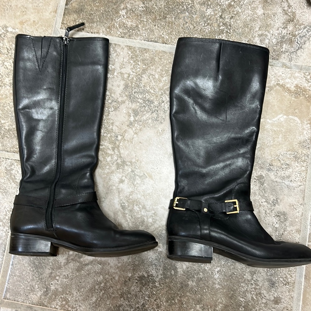 Ralph Lauren Marion Black Leather Riding Boots